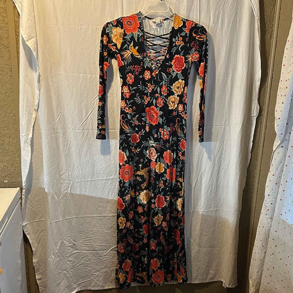 Forever 21 Multicolor Floral Long Sleeve Dress